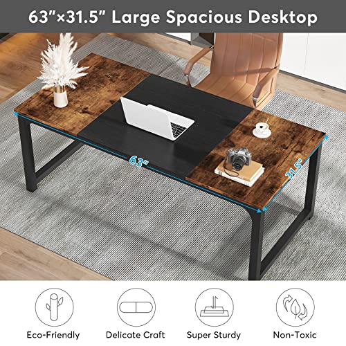 Tribesigns Computer Desk Modern Wood Computer Desk for Writing PC Work 160 x 80 x 75 cm Metal Wood Executive Workstation Simple Student Desk Gaming Table by Tribesigns - Image 4