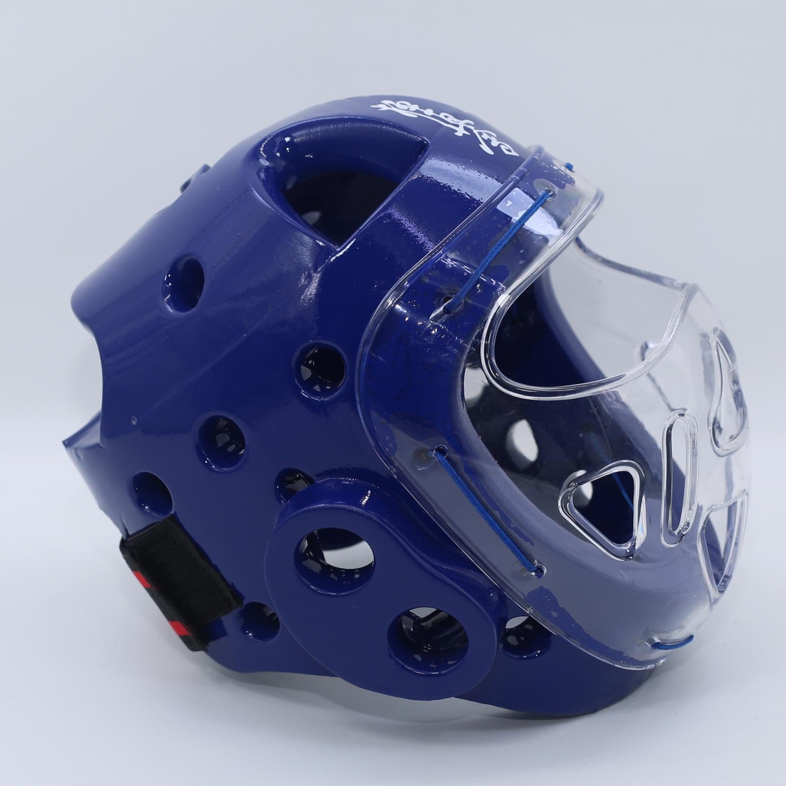 BLU) CASCO DA Boxe PU Guardia Testa Sanda Kickboxing Pelle Regolabile