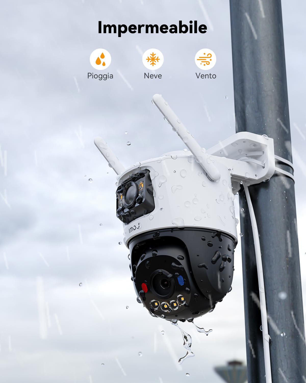 Imou 4G LTE Telecamera Esterno con Sim e 64GB Micro SD, 3K(3MP+3MP) Telecamera Senza WiFi con Doppio Obbiettivo, Visione Notturna a Colori, Rilevamento Umano/Veicoli, IP65, Crociera Automatica