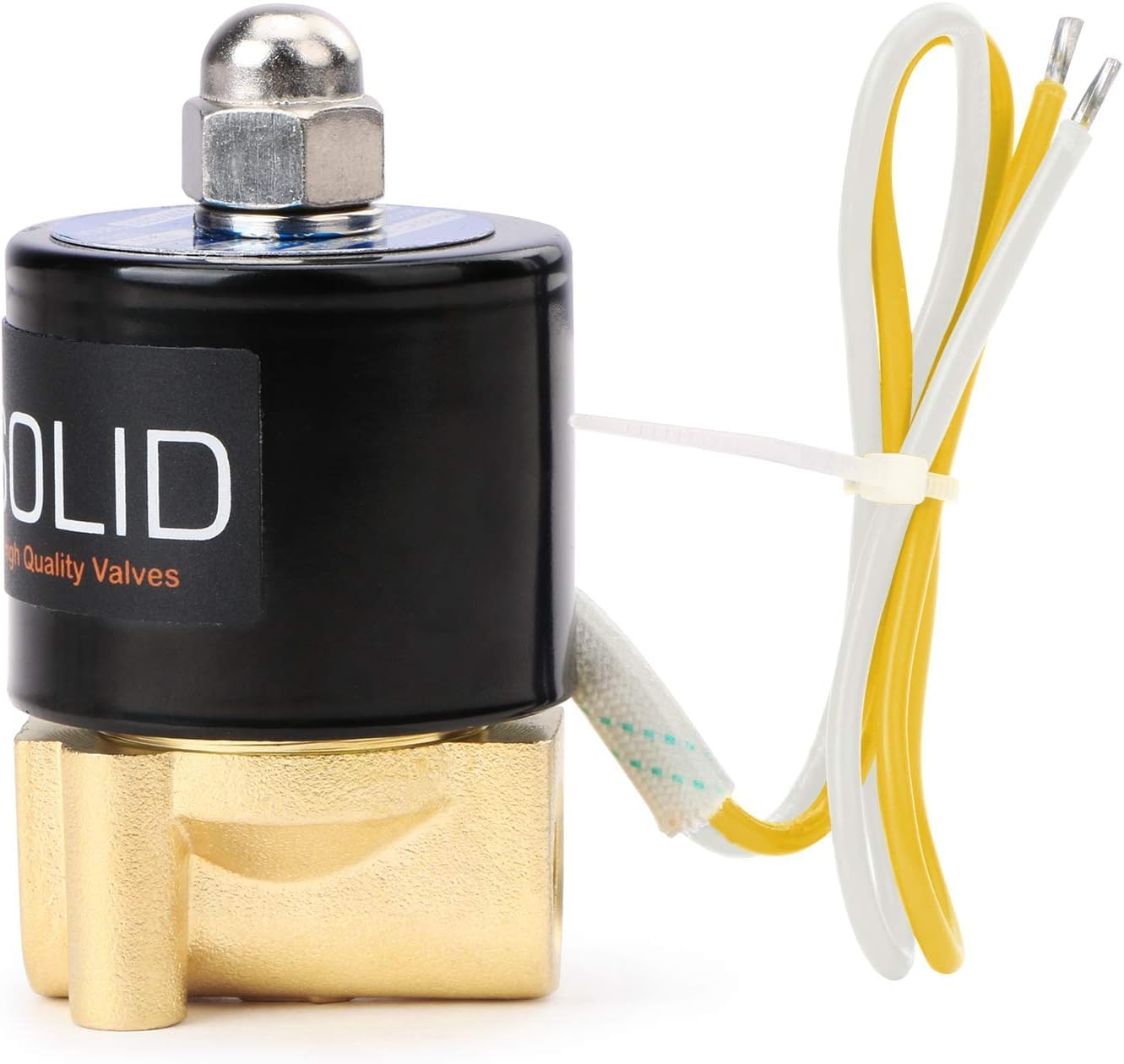 U.S. Solid 1/4" Brass Electric Solenoid Valve 110VAC Normally Closed VITON