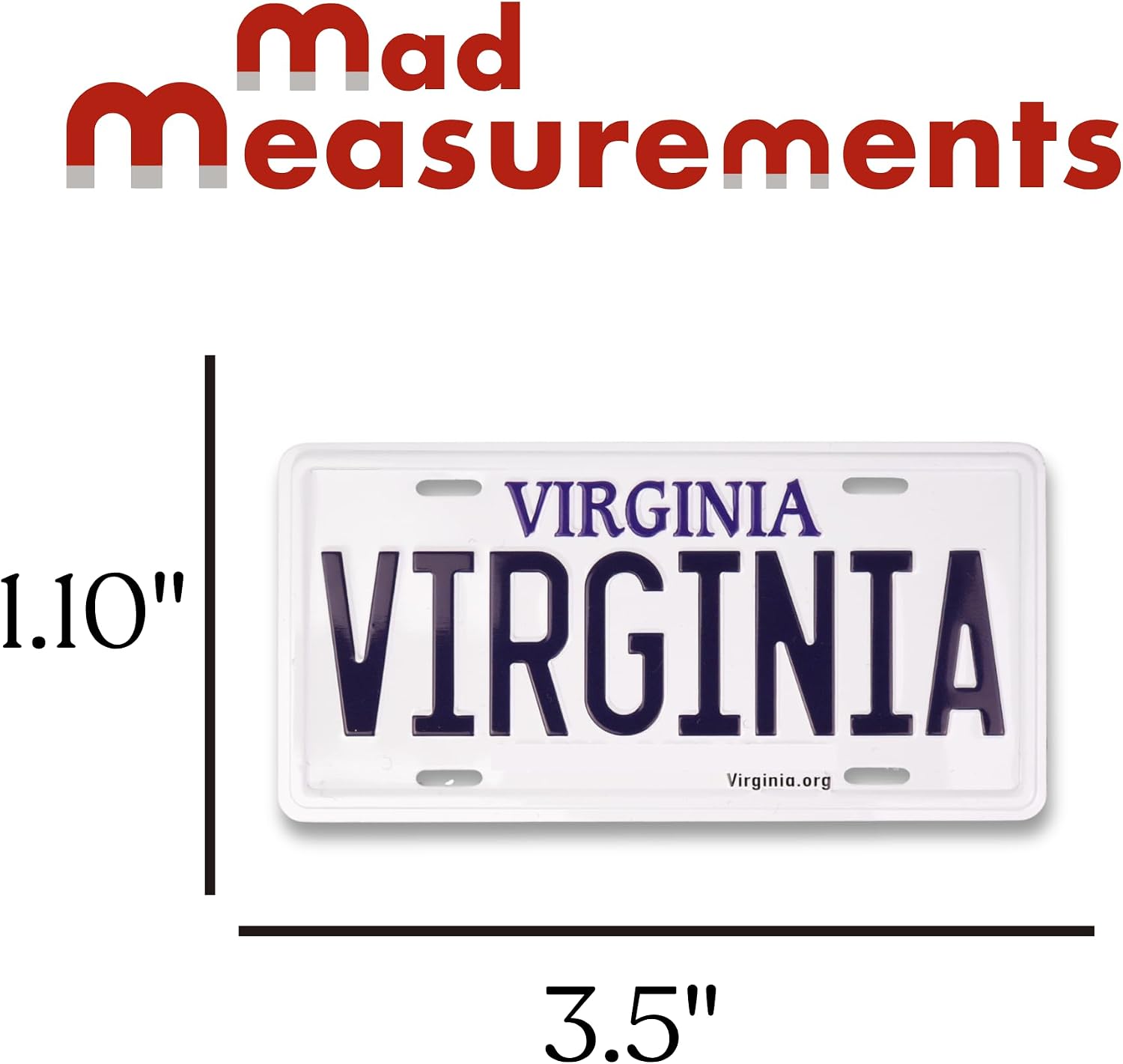 Virginia License Plate Magnet, Travel Souvenir Keepsake, Refrigerator Accessory, 3.5 x 1.1 Inches image 2