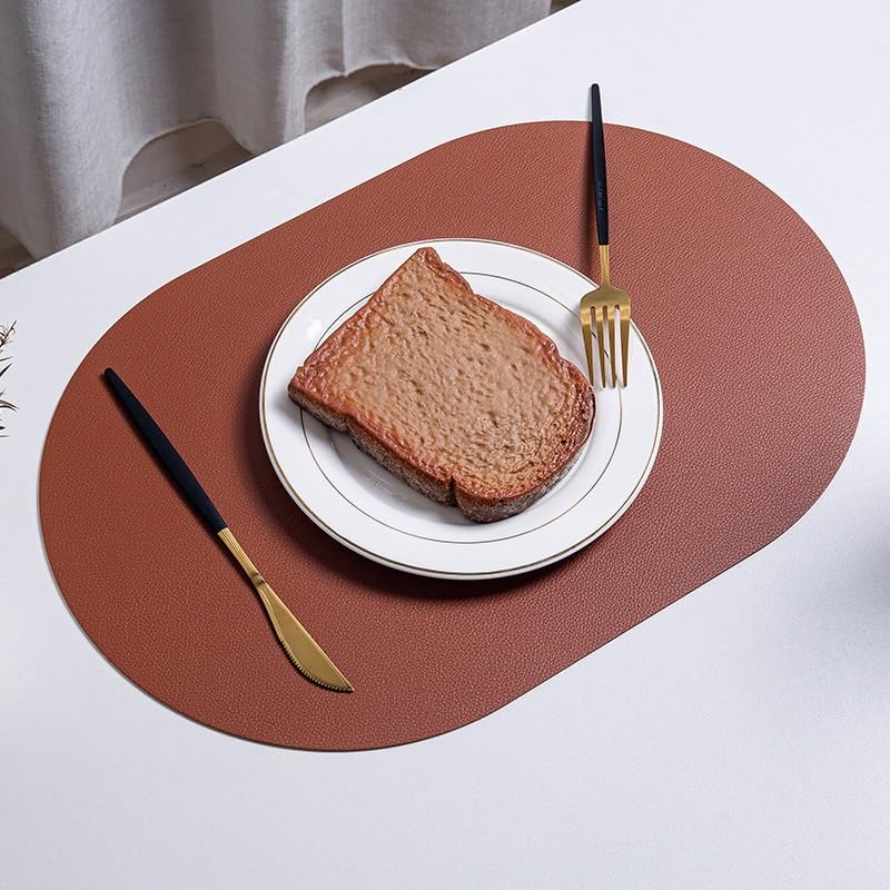 Tapis Isolant Ovale Bicolore et Imperméable pour Table et Assiette - 4