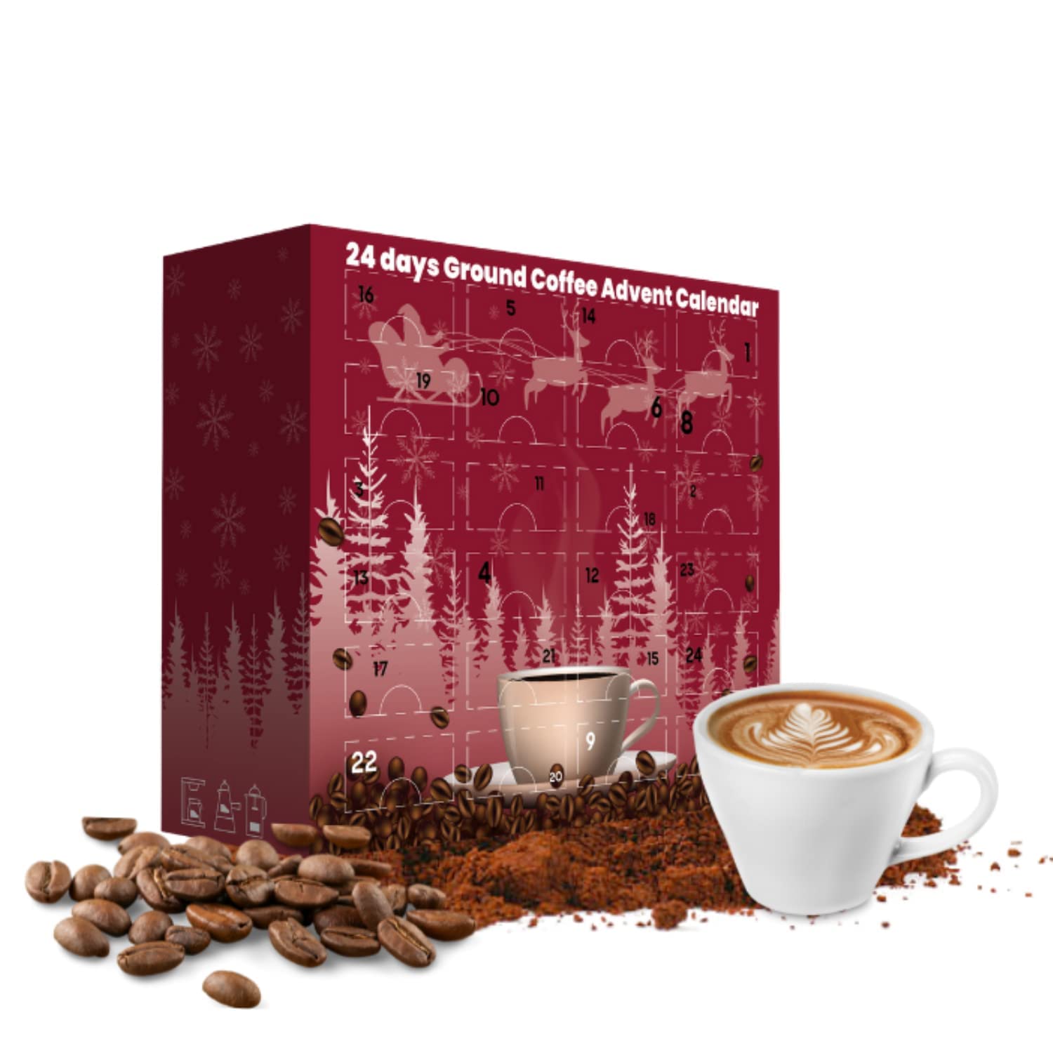 Buy Christmas ground coffee advent 202324 days ground flavoured coffee