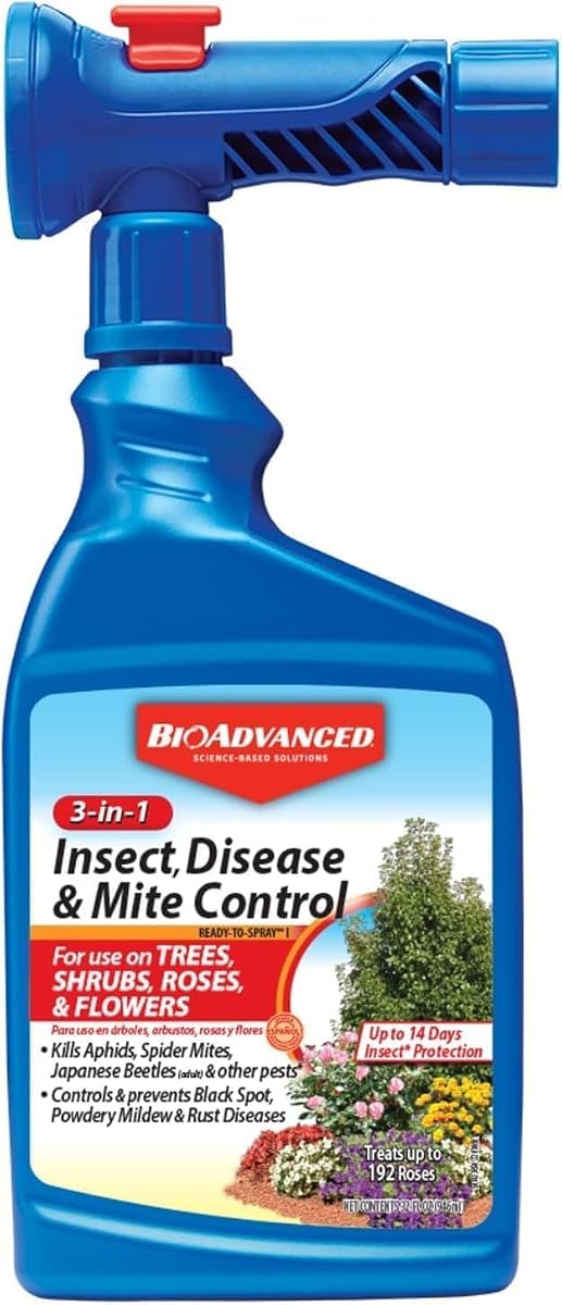 Control bioavanzado de insectos, enfermedades y ácaros de las plantas 3 en 1 - Insecticida, fungicida y acaricida - Listo para rociar - Previene plagas y enfermedades - Hasta 30 días de protección - Botella de 32 fl oz | Listo para rociar - Insecticida, fungicida y acaricida - Previene plagas y enfermedades - Hasta 30 días de protección