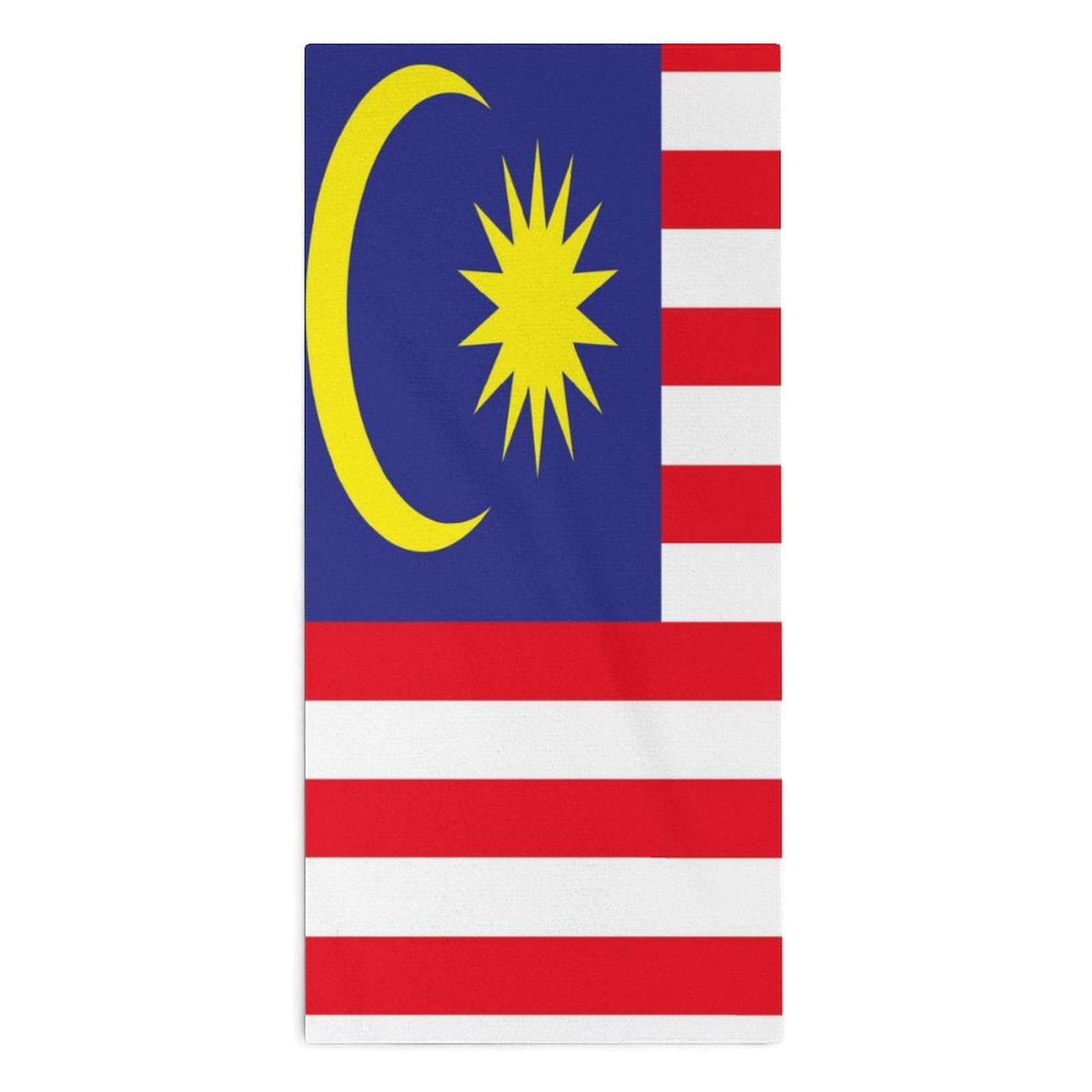 TXFBTRFSA Malaysia Flag Hand Towels for Adult Face Towel Bath Beach Swim Accessories