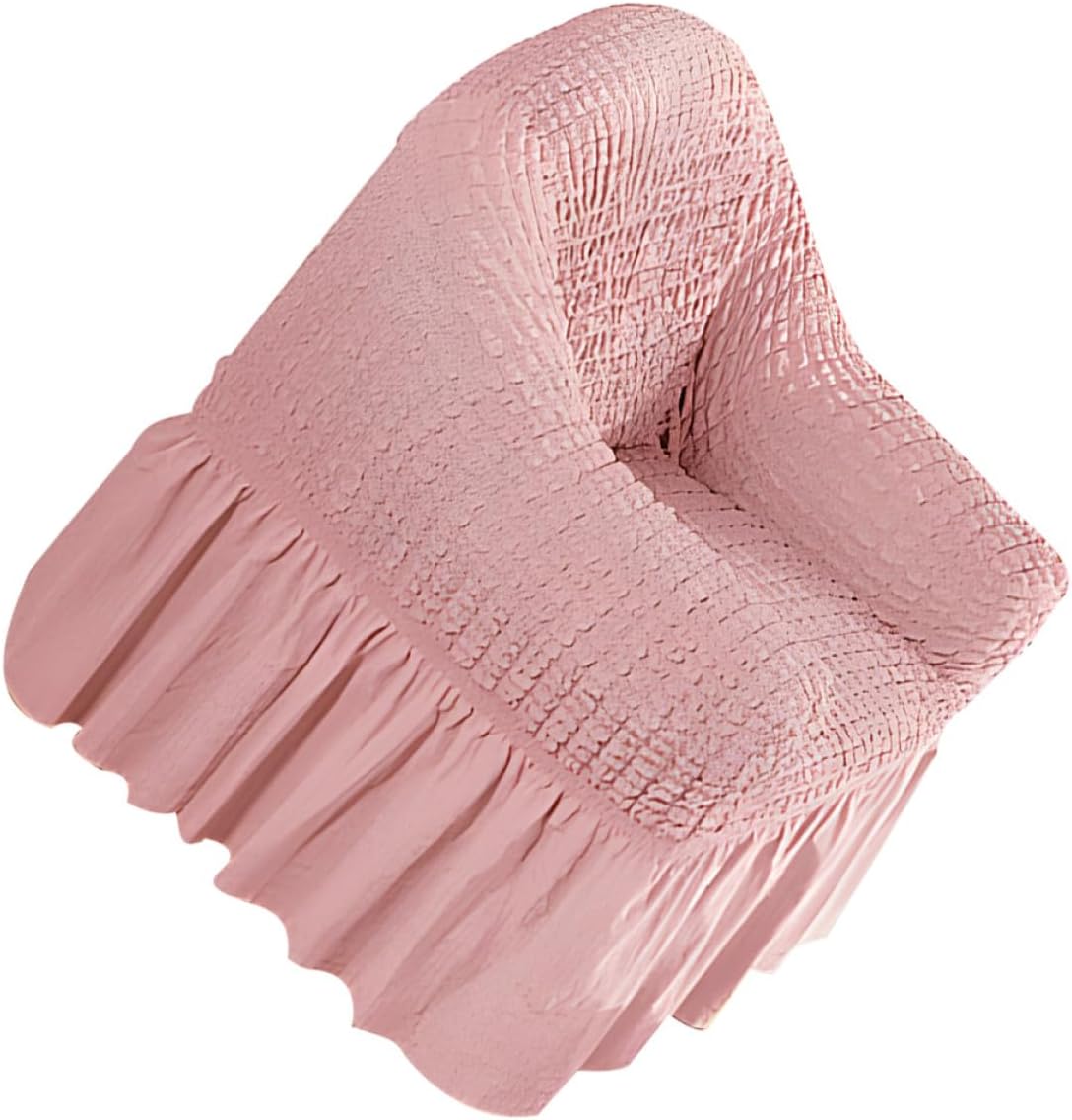 VALICLUD Recliner Chair Cover Stretch Fabric Slipcover with Skirt Elastic All-Around Protective Sofa Cover Pink for Indoor Living Room