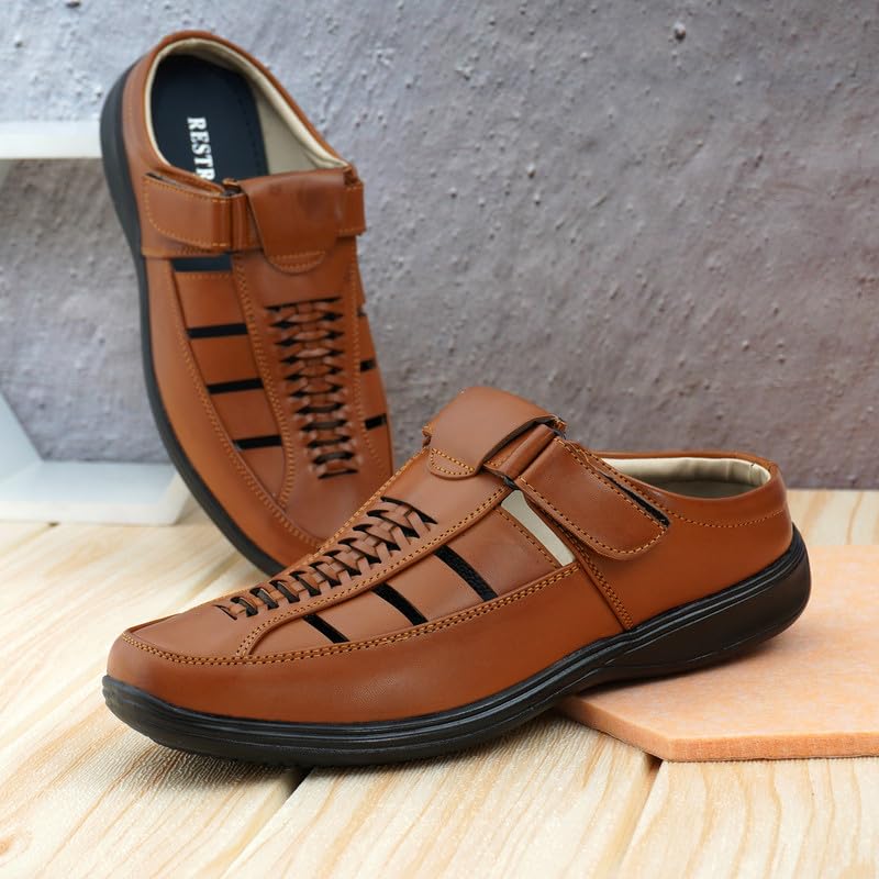 Image of Restroad Men's Synthetic Leather Sandals