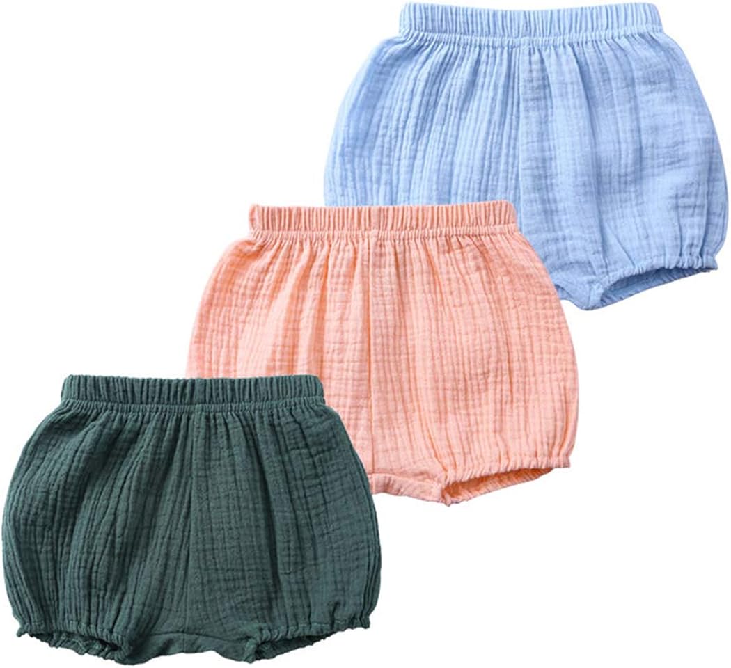 MYGBCPJS Baby Girls Boys 3 Pack Cotton Linen Blend Cute Bloomer Shorts Loose Harem Shorts: Clothing, Shoes & Jewelry
