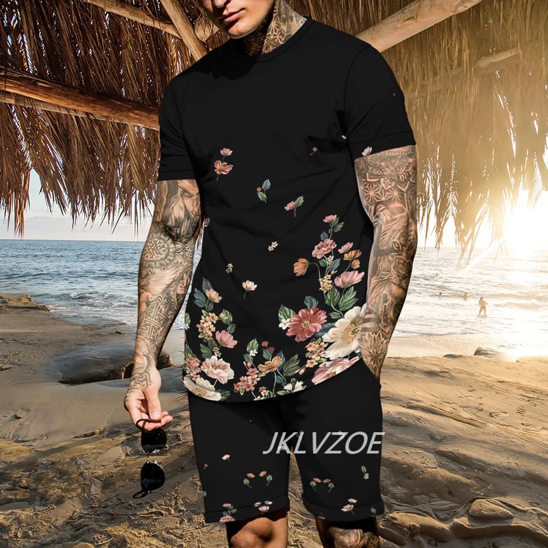 Ensemble t-shirt short homme imprimé 3D taille XL ts2813