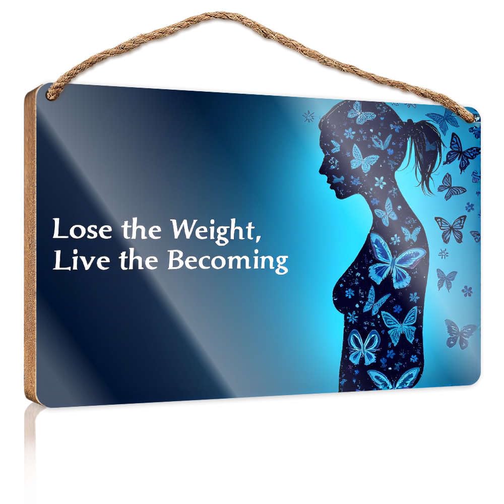 Bathroom Hanging Decor Lose Weight, Live Becoming. Camper Decor Fall Porch Decor(15X28CM)