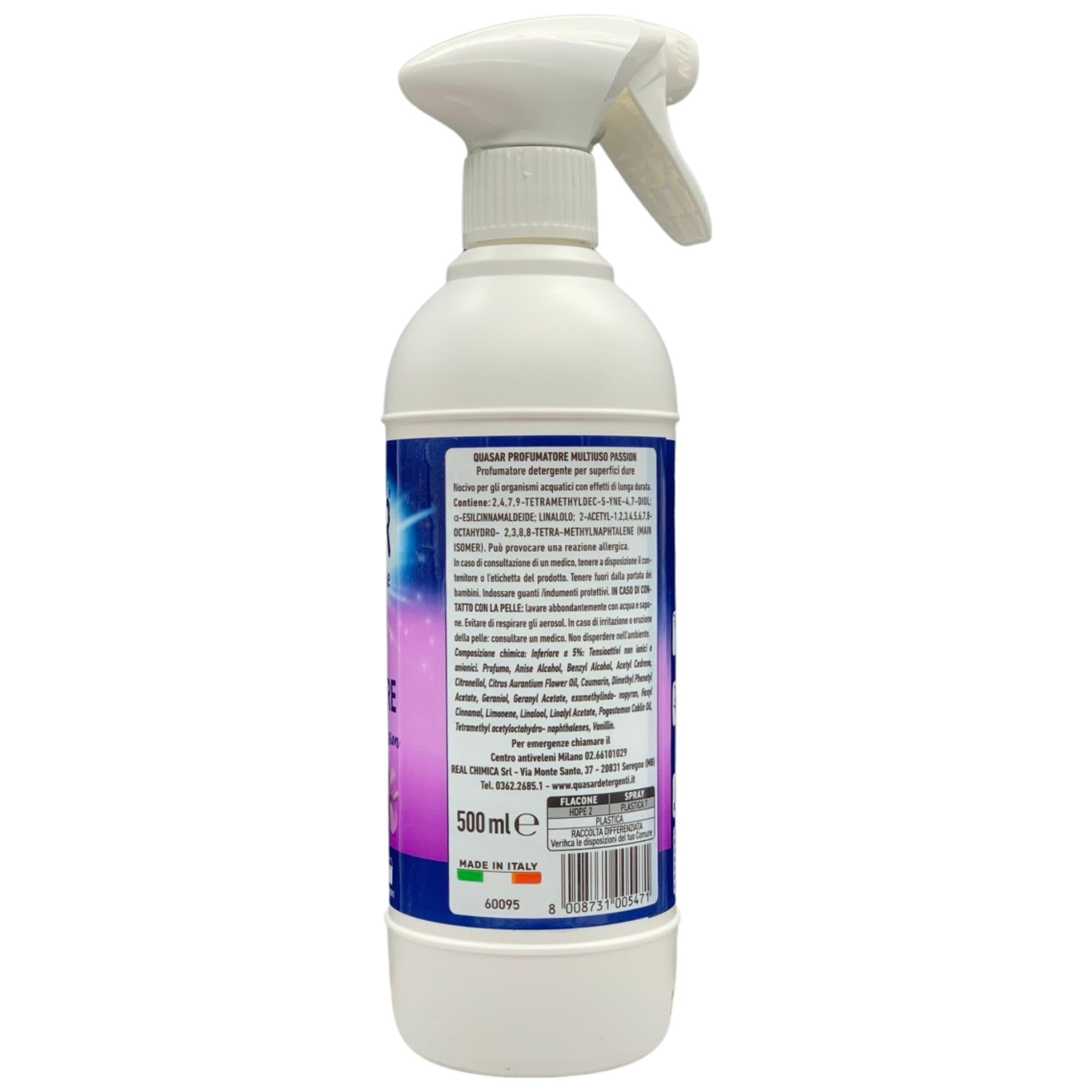 Quasar Spray PROFUMATORE MULTIUSO Profuma a Lungo, Pulisce e Spolvera, Protegge e Ravviva. Disponibile In Diverse Fragranze 500ml (2 Spray, PASSION)