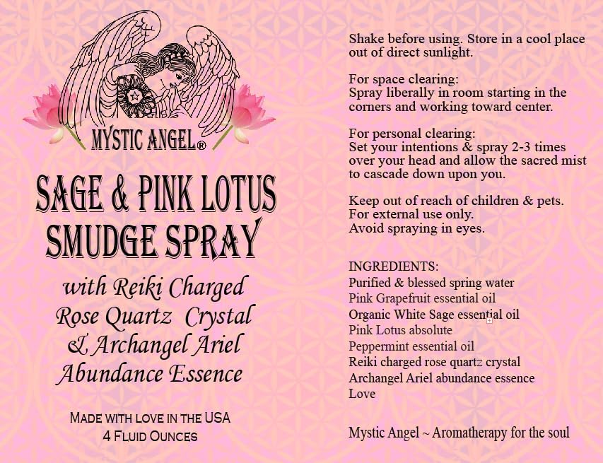 Miniatura 7 de Abundance - Spray para manchas con cristal de cuarzo rosa cargado Reiki y esencia de arcángel Ariel, mezcla de aceites esenciales estimulantes que