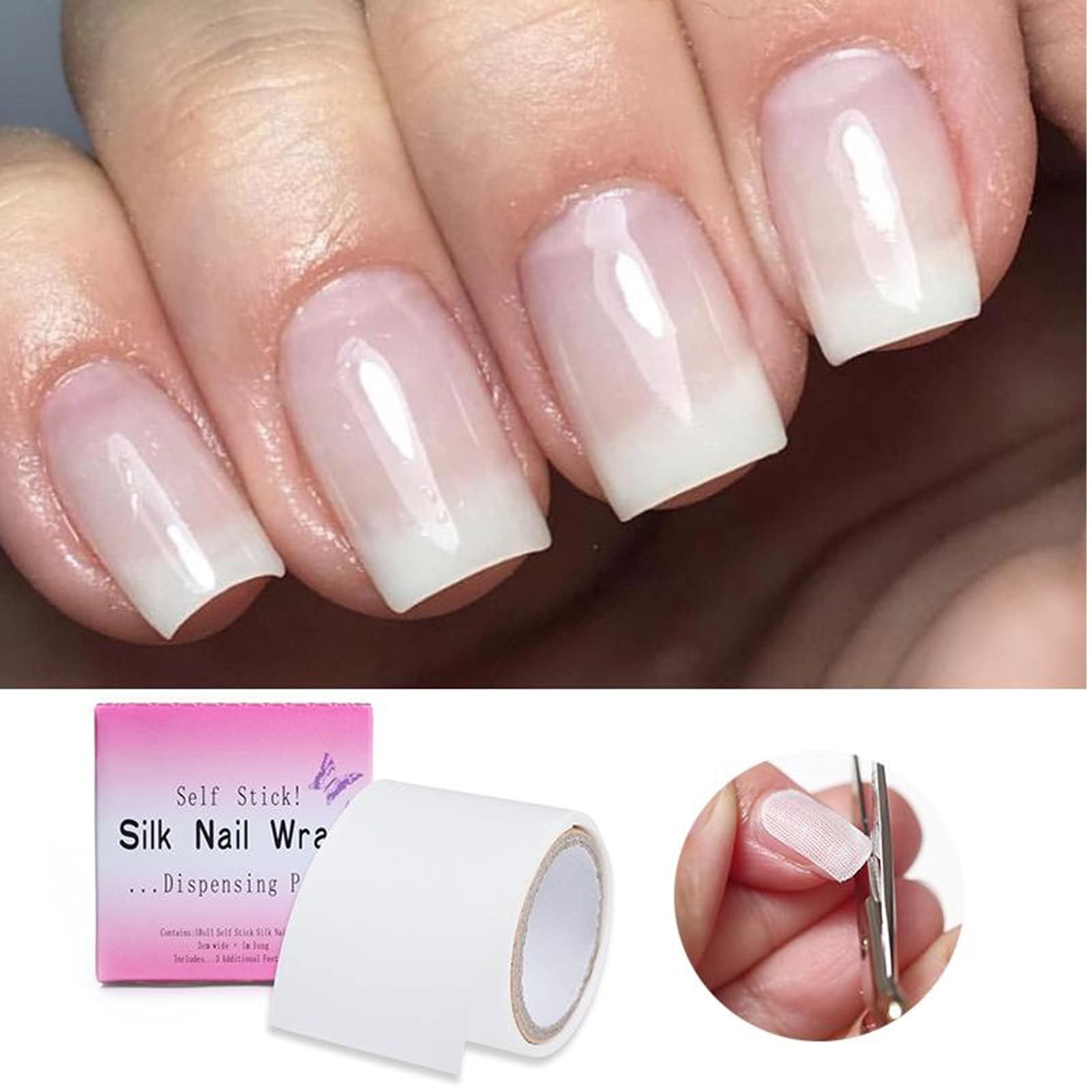 Fibra di Vetro e Seta per Unghie Estensione, Nail Art Attrezzature in Fibra per Riparazioni e Nail Art, per Uso Domestico o Salon (3 Pcs)