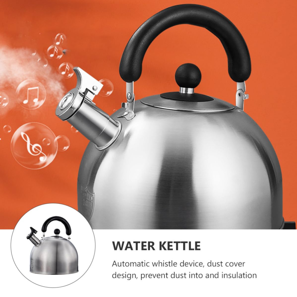 Tetera Silbante de Acero Inoxidable de 3 L para Cocina y Hogar