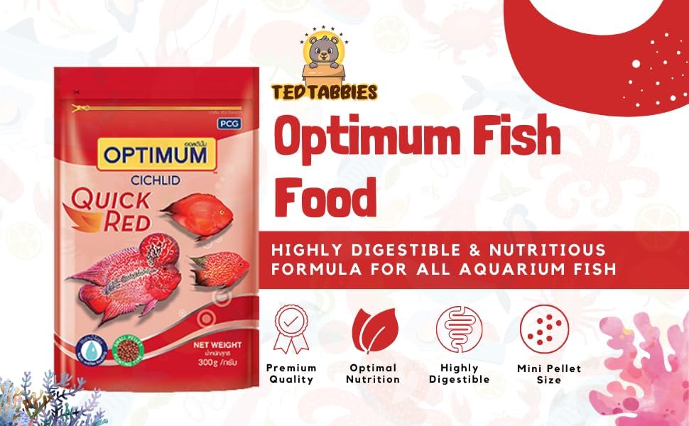 TED TABBIES Optimum Cichlid Red Pellet Fish Food 300Gm(Pack Of 3) Digestible|Growth|Nourishment|For Aqurium Fish - All Life Stages 2