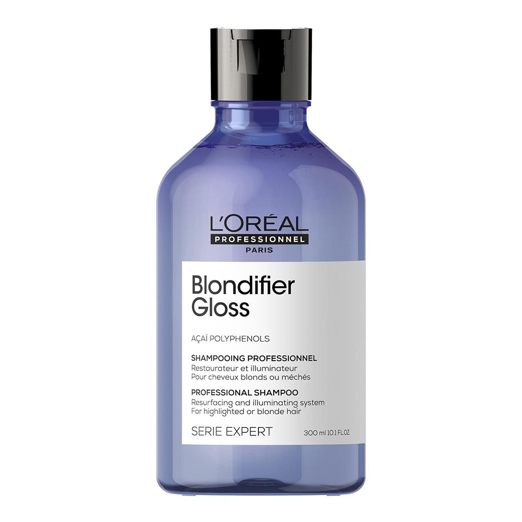 L’Oréal Professionnel | Champú Iluminador y restaurador para cabellos con mechas o rubios, Blondifier Gloss, SERIE EXPERT, 300mL