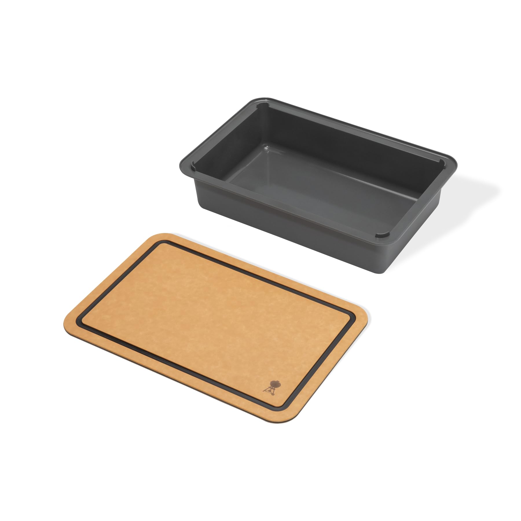 Boîte avec couvercle/ planche de découpe Weber Works / Accessoires pour tablettes Weber Works sur barbecues compatibles, récipient alimentaire, compatible lave-vaisselle, 11,5 x 36,5 x 24 cm