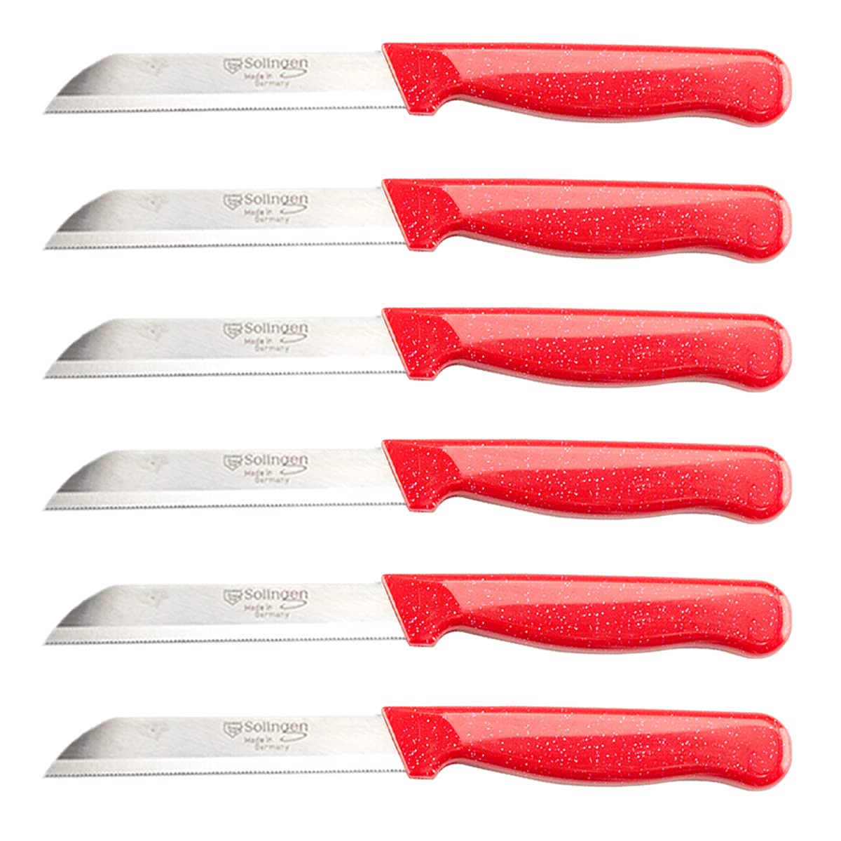 Solingen Allzweckmesser 'Grün Flitzer' – 6-teiliges Set, Sehr Scharf Mit Zackenschliff