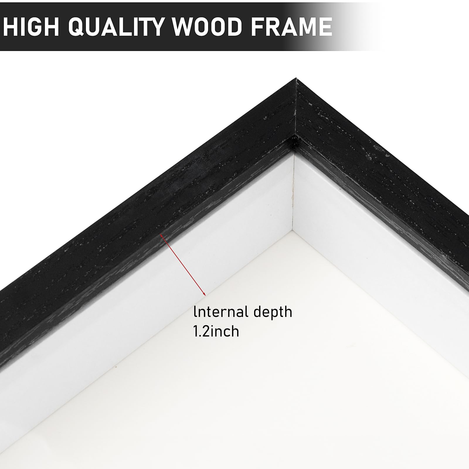 6 Pack Shadow Box Picture Frame, 5x7 Shadow Boxes Display Cases Wood Shadow Box Set for Dried Flowers DIY Craft, Memorabilia - Image 3