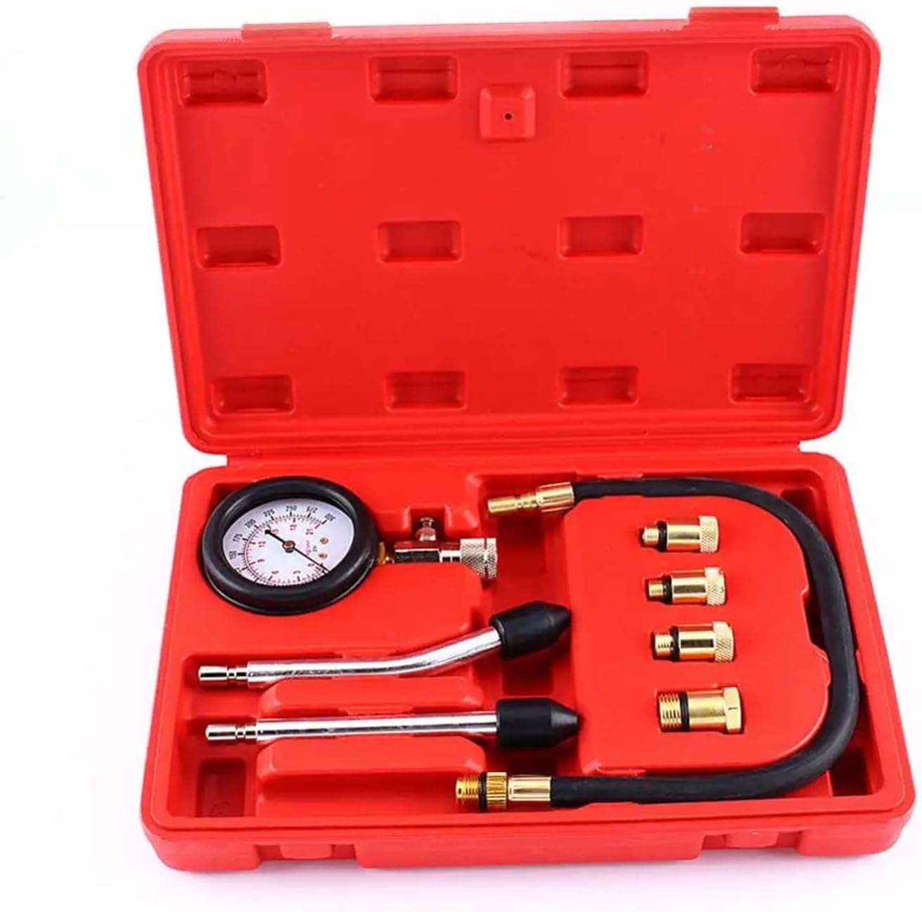 Compression Tester Cylinder Compression Gauge Petrol Engine Compression Tester Test Gauge Kit Car Motorcycle Garage Tools Case