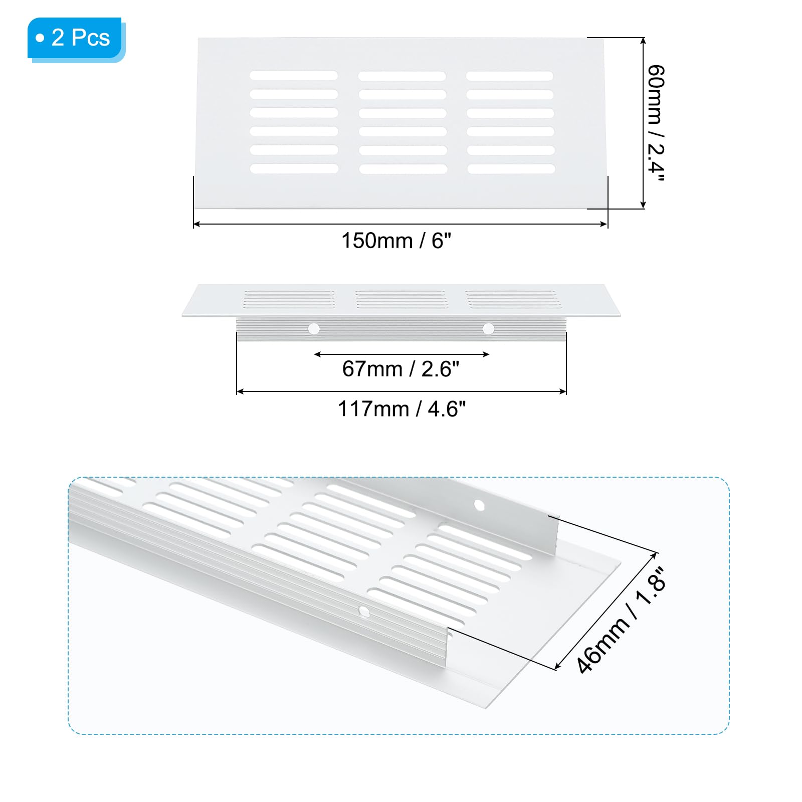 PATIKIL 6 x 2.4 Inch Door Air Vent Cover - Image 2
