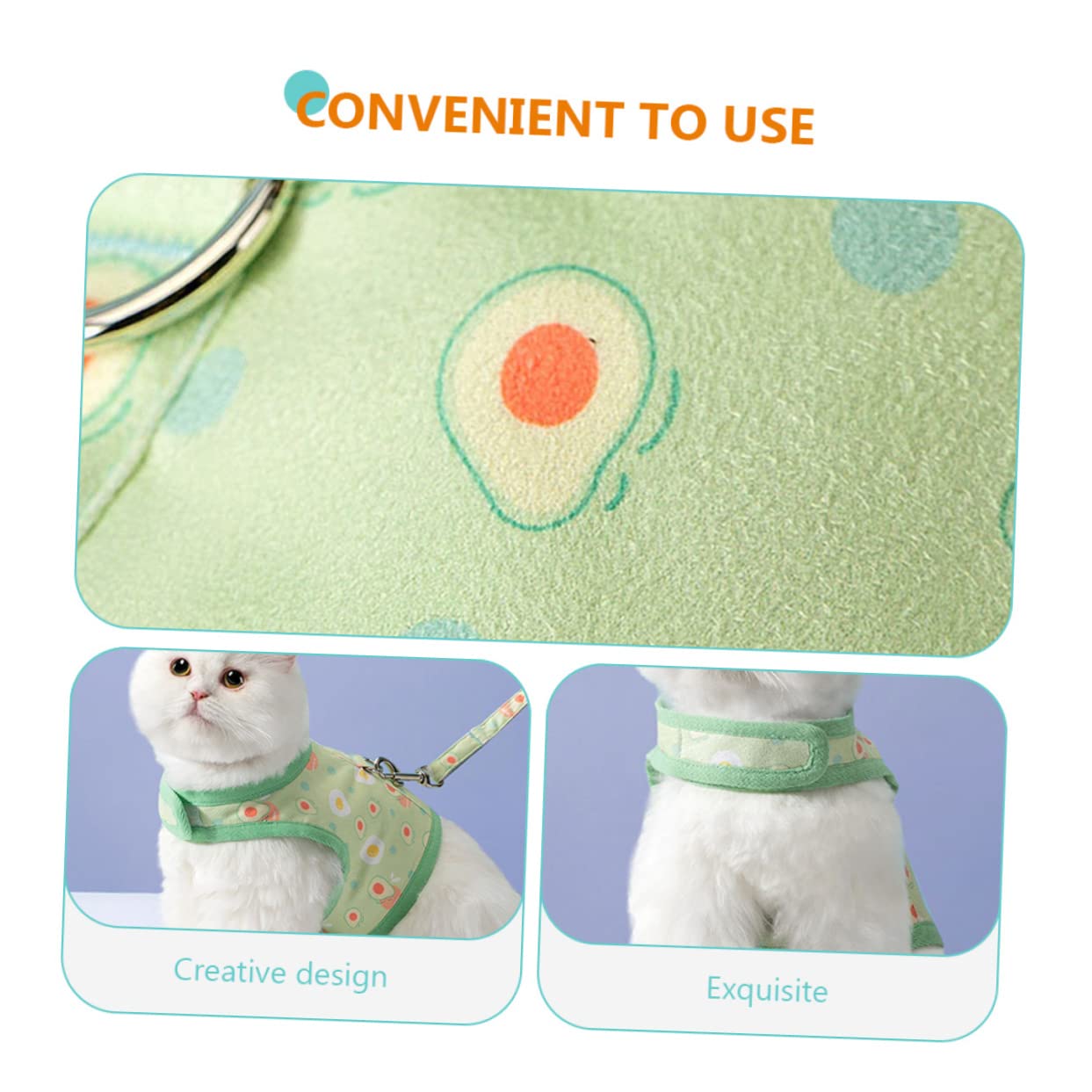 Toddmomy 4juegos Arnés y Correa para Gatos con Diseño De Aguacate y Cómodo para Paseos y Entrenamiento De Mascotas Pequeñas