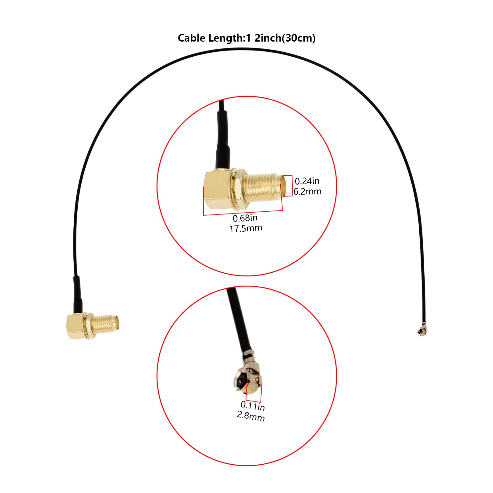 Cavo Prolunga IPX A RP-SMA 30cm - Per Antenna WiFi, Reti Wireless E Mini PCI - Foto 6