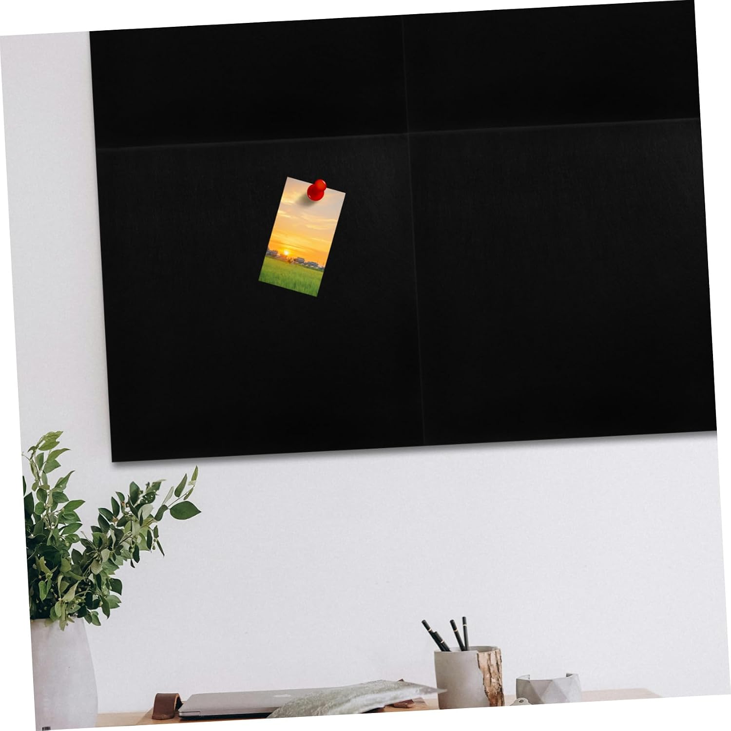 ARTIBETTER 4pcs Self-Adhesive Square Felt Wall Tiles for Memo Photos Notes Acoustic Board for Home Office School Easy to Install Decorative Pin Board