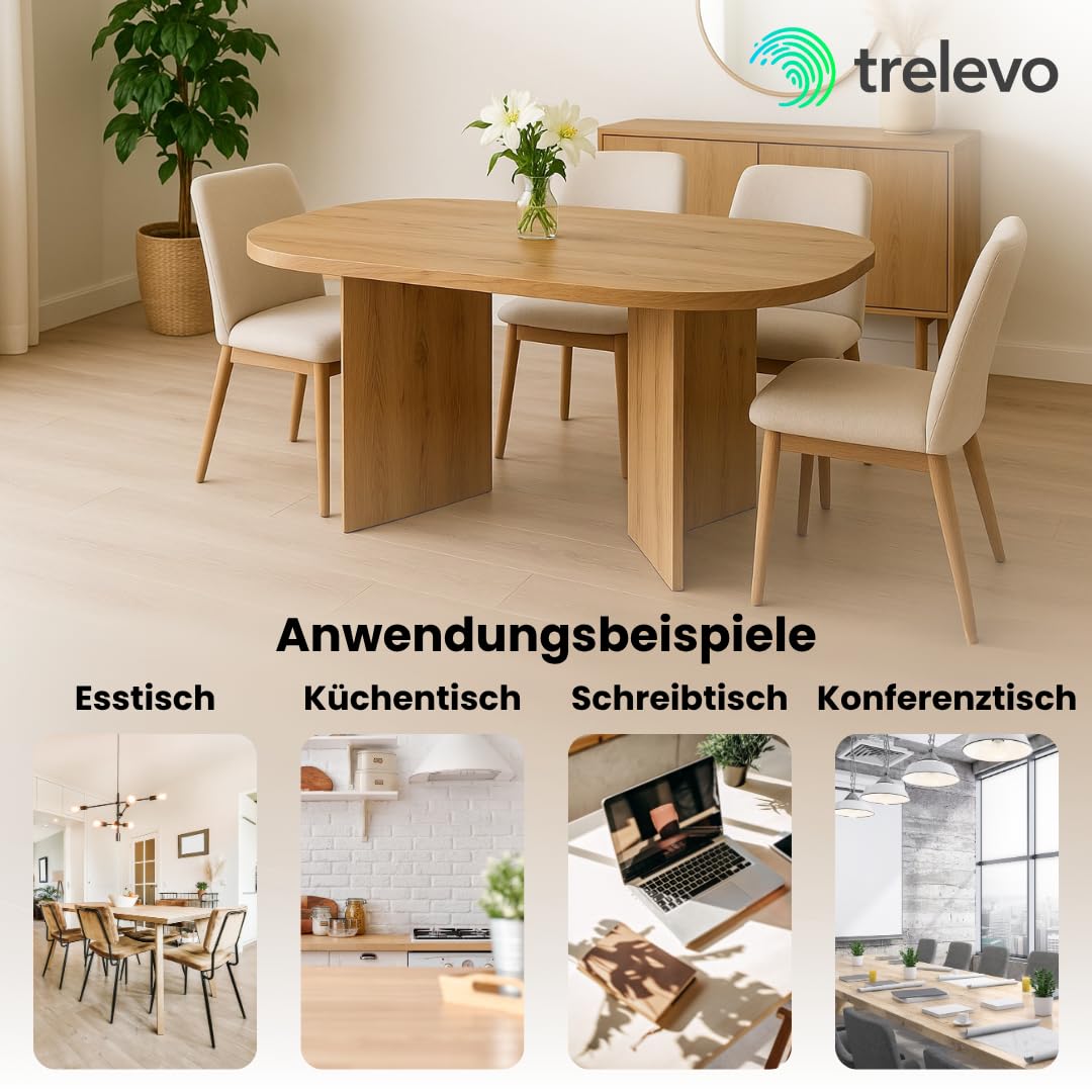 Esszimmertisch 204x90 cm Wildeiche-Optik V-Form gerade Kanten