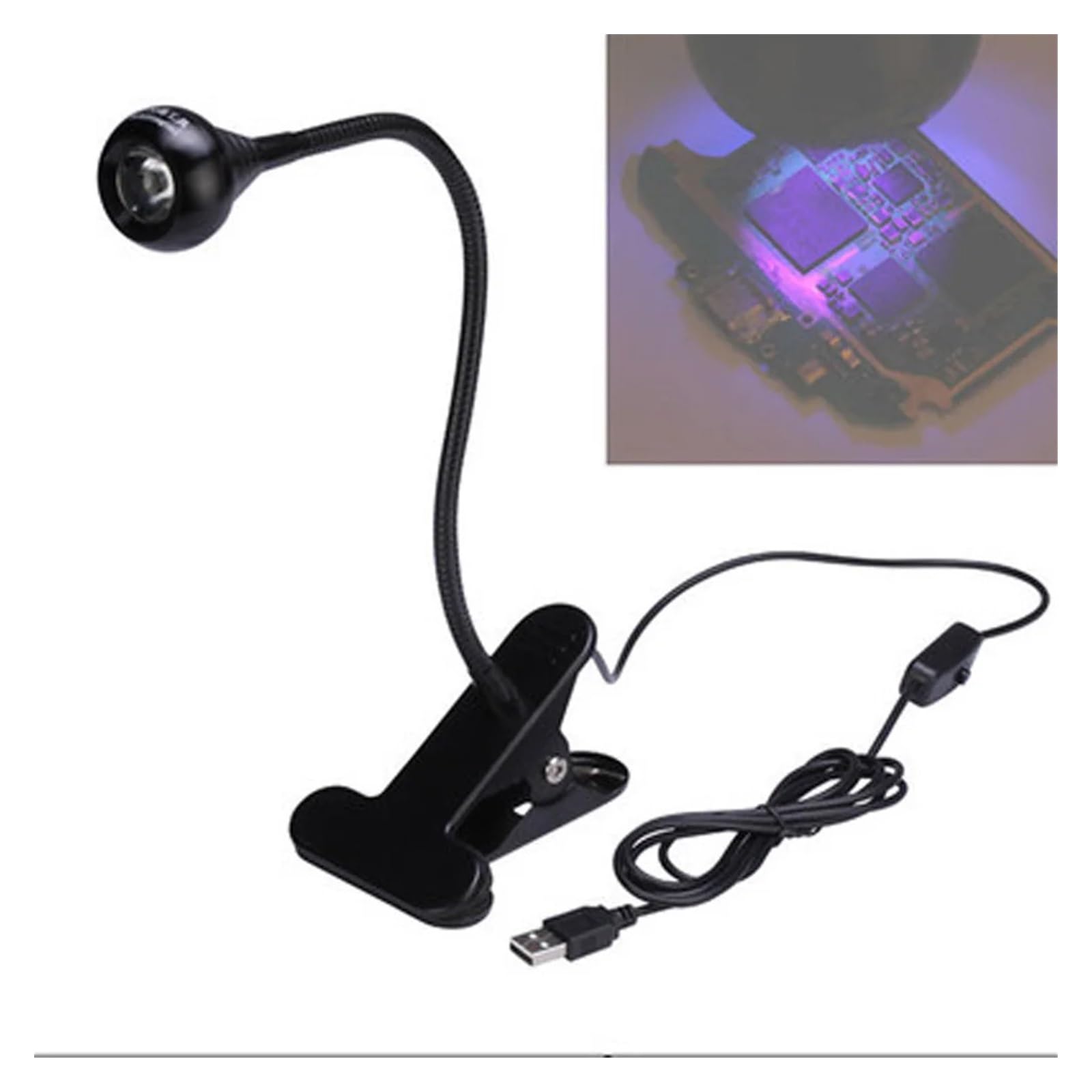 Lampada per polimerizzazione UV Lampada di polimerizzazione UV ad alta energia USB, 365nm 385nm 395nm 405nm for la riparazione di circuiti Saldatura PCB a polimerizzazione rapida(365nm)