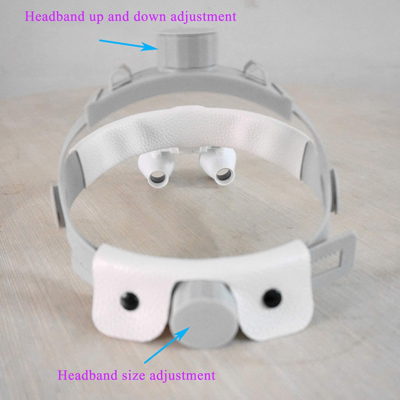 Occhialini odontoiatrici, 2.5X/3.5X Occhialini binoculari medici chirurgici per dentisti, lente d'ingrandimento montata sulla testa, con lampada frontale a LED + scatola in alluminio argento,