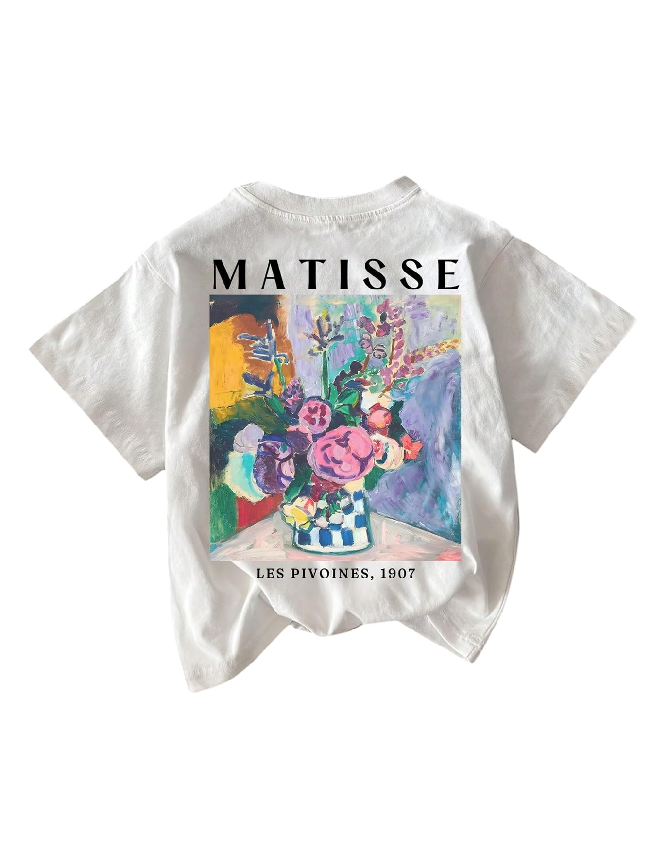 RoseSeek Women's Graphic Letter Tee Crew Neck Trendy Summer Vintage T Shirt