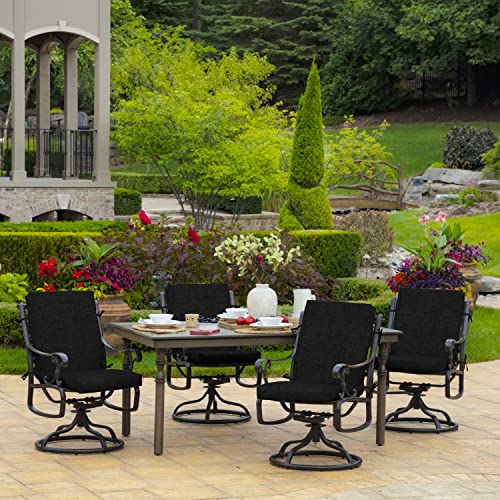 Image of Arden Patio Dining Outdoor Chair Cushions, 20x44, Rain-Proof Seat Pad, Fade-Resistant Outdoor Cushion Black Leala