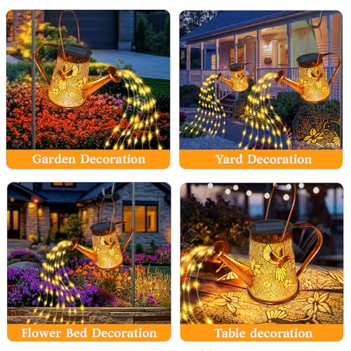Solar Watering Can Lights,Hummingbird Gifts for Women Mom Grandma Birthday, Large Hanging Solar Lantern Waterproof Outdoor Garden Decorations for Yard Porch Landscape Patio Pathway - Image 6