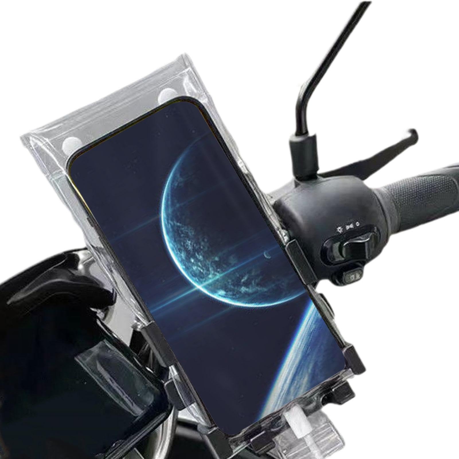 Waterproof Phone Bag for Motorcycle | Clear Handlebar Cell Phone Case with Charging Port, Motorcycle Mobile Holder Cover for Takeaway Rider