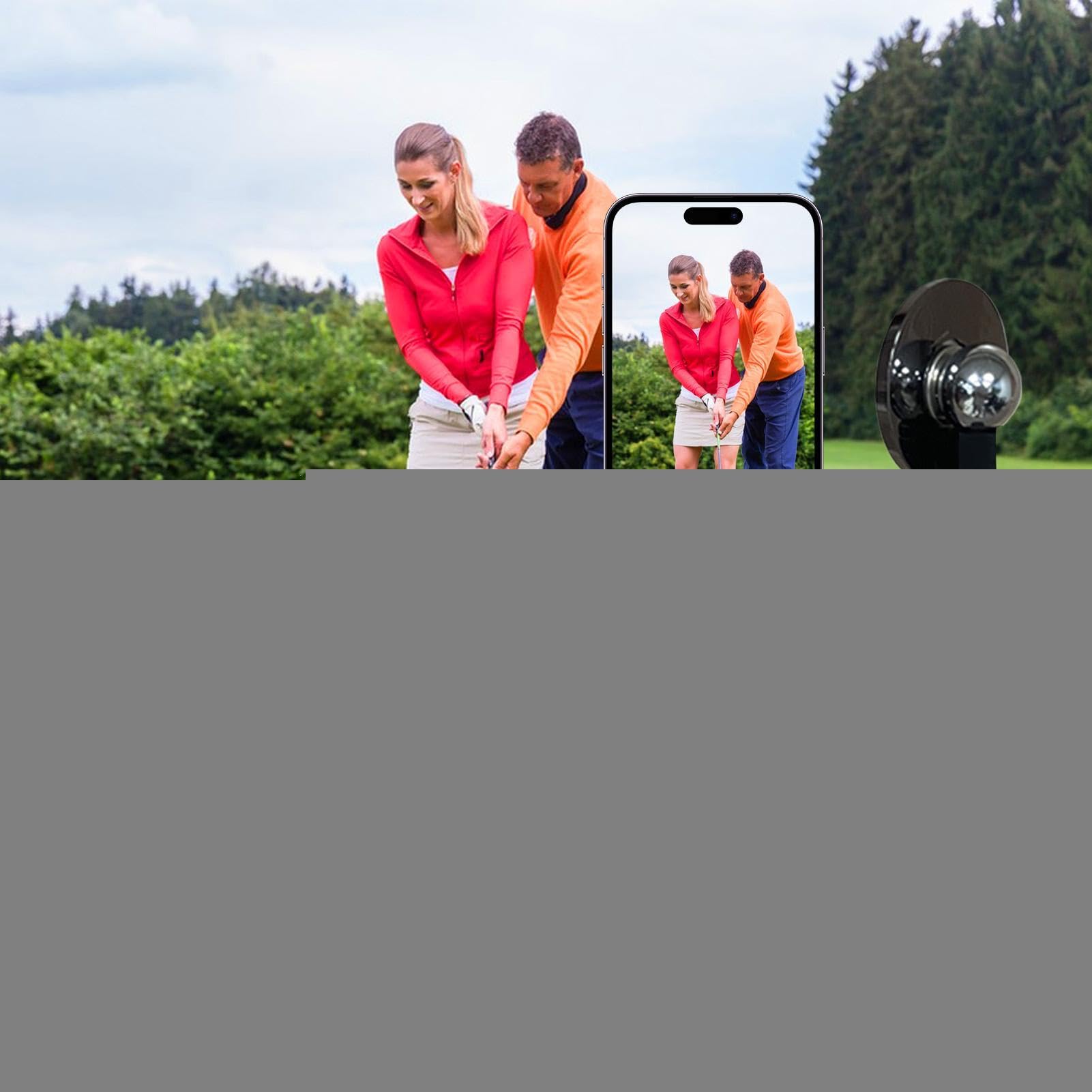 Selfie Stick da Golf Portatile Stabile In Lega Analizzatore Videocamera | Supporto Magnetico Golf Selfie Stick con Picchetto Riprese Per Campo Pratica Viaggio Outdoor Allenatori