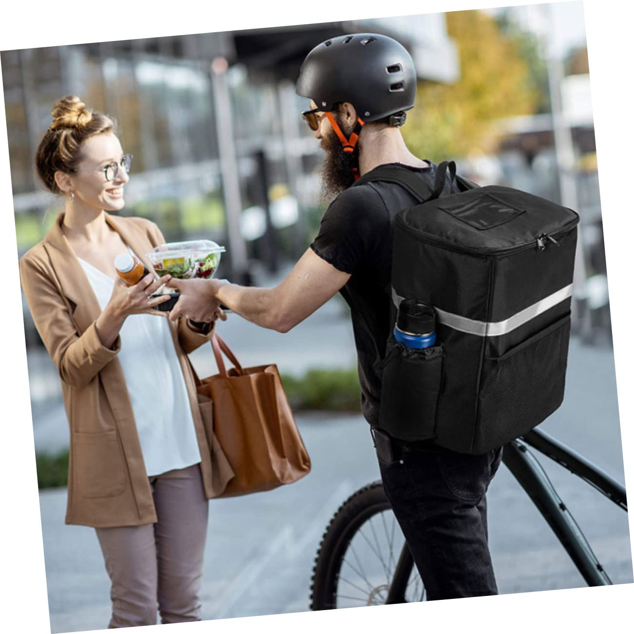 Ciieeo Tragbarer Thermorucksack für Lebensmittel Wasserdichte Lebensmitteltasche Thermotasche als Lunchtasche Picknicktasche oder Campingtasche mit Verstärktem Schultergurt für Hohen