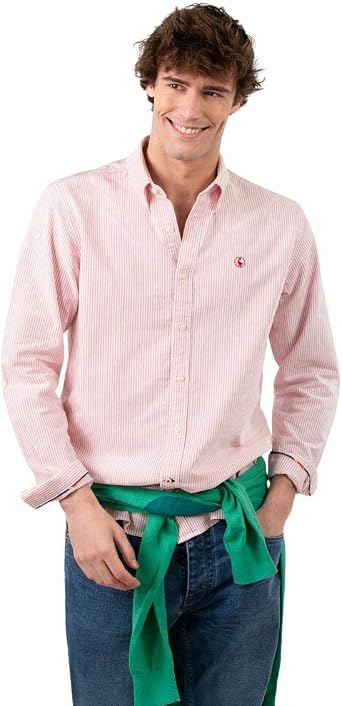 El Ganso Camisa Rayas Yale Rojo: Amazon.es: Ropa