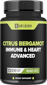 WELBUDA Citrus Bergamot with Olive Leaf, Hawthorn Berry & More - Combined Formula for Circulatory Health, Protective Function, Skin Health - 210 Capsules - 105 Day