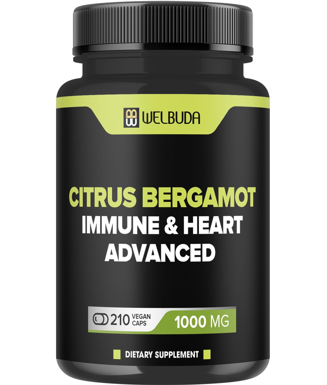 WELBUDA Citrus Bergamot with Olive Leaf, Hawthorn Berry & More - Combined Formula for Circulatory Health, Protective Function, Skin Health - 210 Capsules - 105 Day 210 Count (Pack of 1)