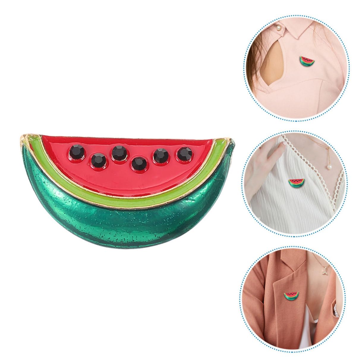 Amosfun 32 Stk Wassermelonenbrosche modeschmuck damen accessoires -Emaille-Pin Wassermelonen-Anstecknadel Wäscheklammern Anzug-Cardigan-Anstecknadel Wassermelonen-Reversclip