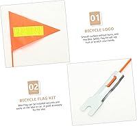 Vista 8 de Yardwe Bandera de buceo para bicicleta reclinada, juego de bandera de alta visibilidad, bandera de seguridad de colores brillantes con mástil