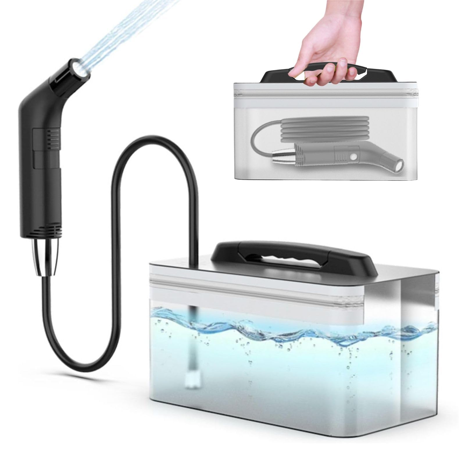 Portable Handheld Bidet Sprayer, Handheld Electric Bidet Sprayer Kit, Rechargeable Travel Bidet with 2.3L water tank for Hygiene Cleaning, Baby Care and Postpartum