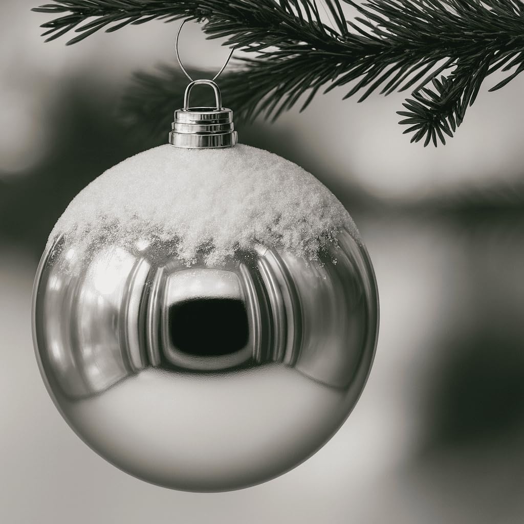 XXL Weihnachtskugeln 1 Stück - Christbaumkugeln - bruchsicher und stoßfester - Christbaumschmuck Ø 30cm Baumschmuck Weihnachten Deko - Silber glänzend