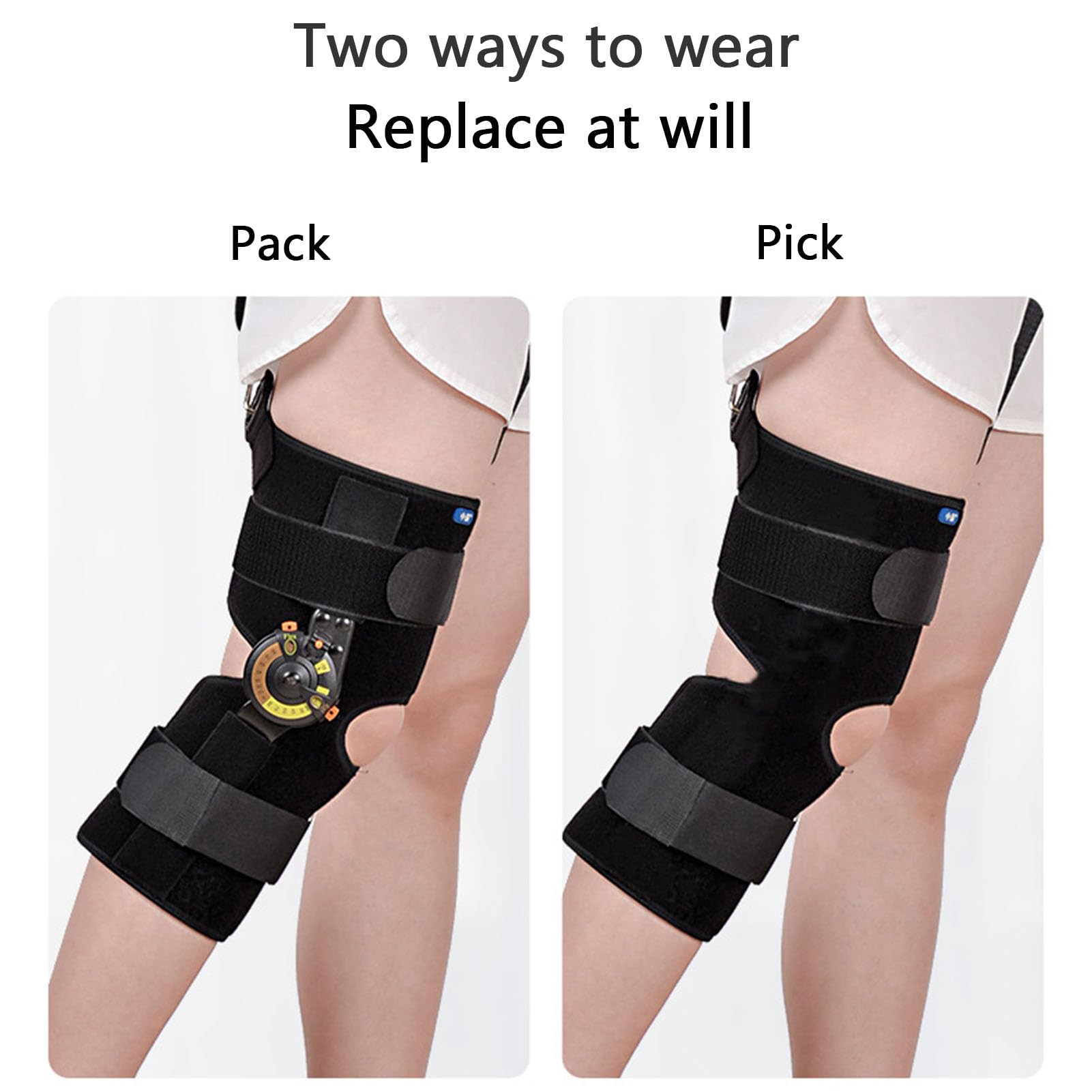 Rodillera Con Bisagras, Soporte Inmovilizador De Rodilla Ajustable Con Bisagras Para Rehabilitación Ortopédica, Estabilizadores De Ortesis, Protector De Rodilla Para Artritis, Osteoartritis