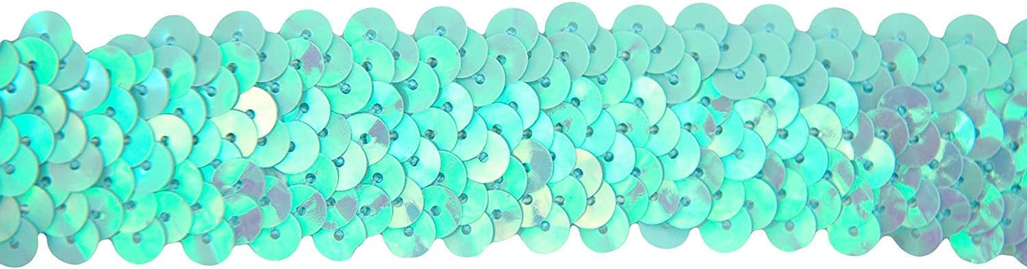 Threadart Stretch Sequin Trim Roll - 1.5" Wide 11yd Length - Lime Green - Available in 18 Colors - 2 Widths