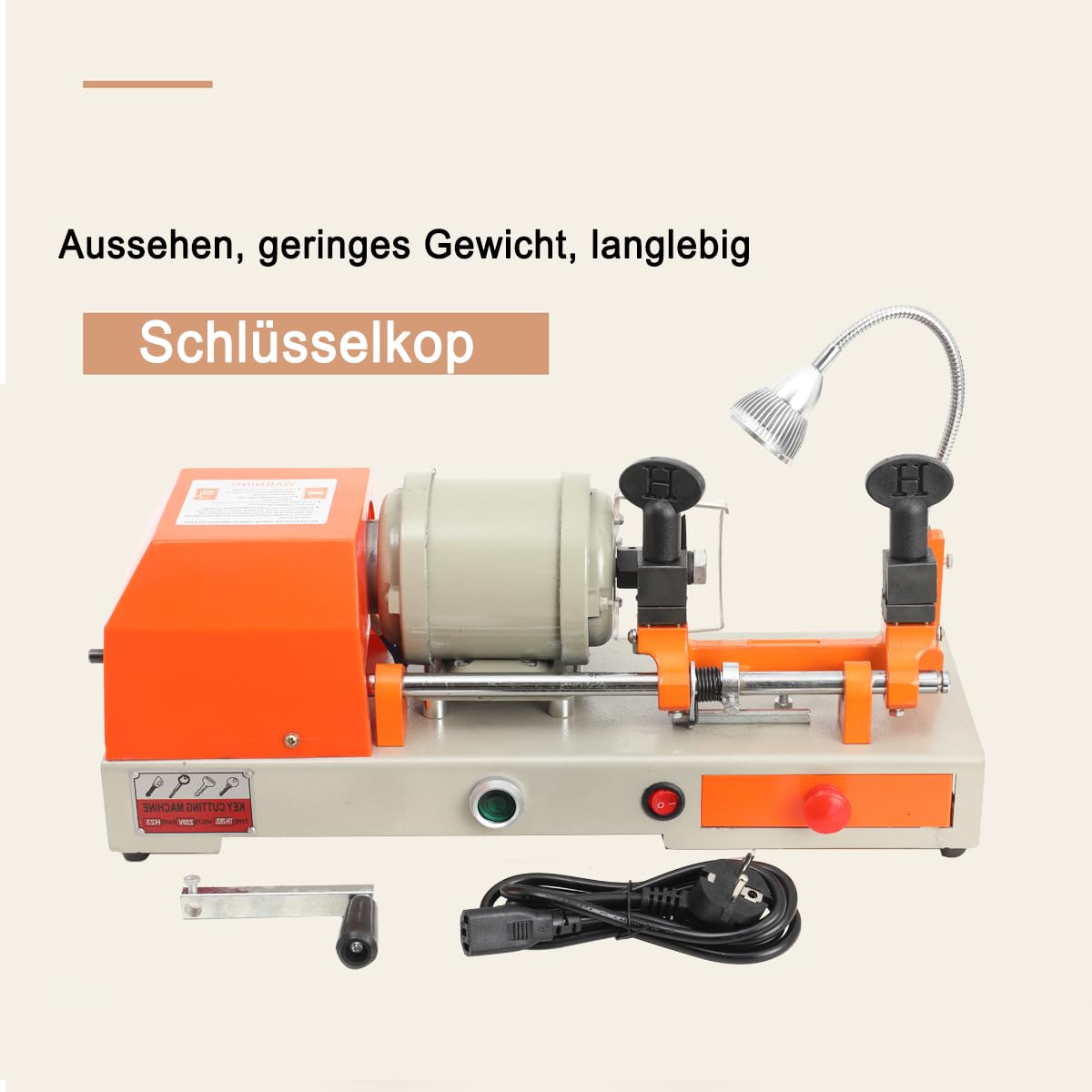 Horizontale Schlüsselmaschine mit LED-Licht 220V Schlüsselkopierer Key Cutting Machine Multifunktional Elektrisch Manuell Doppelte Horizontale Schlüssel Kopiermaschine 220V 120W