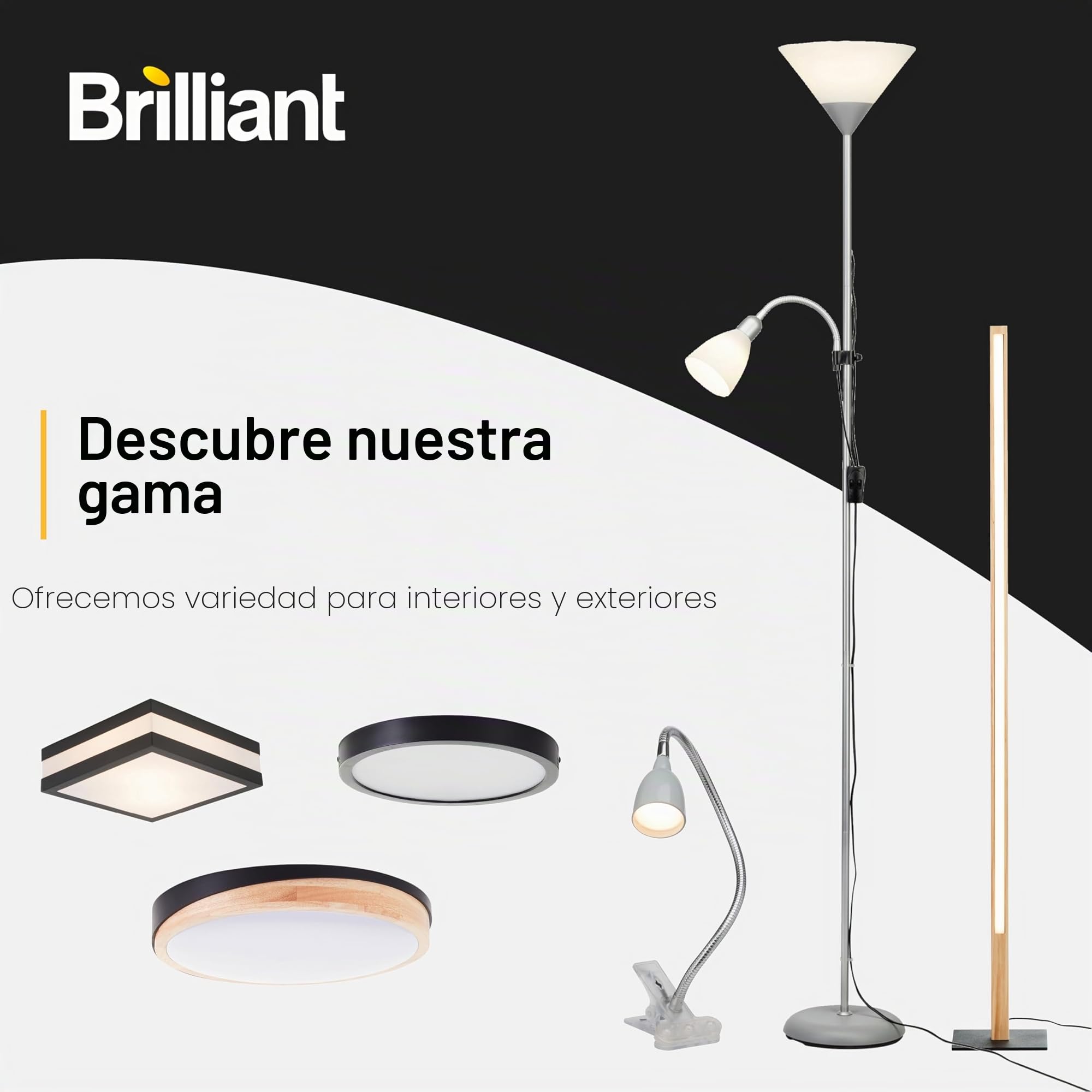 Brilliant Lámpara de pie de arco Lampe Clarie 1, 8m hierro/blanco | 1x A60, E27, apta para lámparas estándar (no incluidas) | Con interruptor de pie