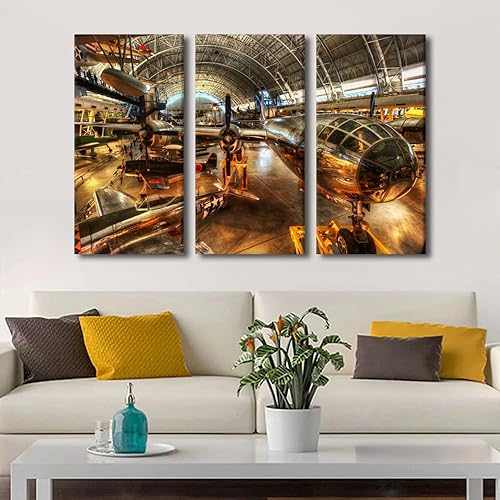 Miniatura 191 de Lienzo decorativo para pared, 3 piezas, póster de nariz de avión, arte de hélice gris, decoración del hogar, lienzo inspirador, decoración de pared