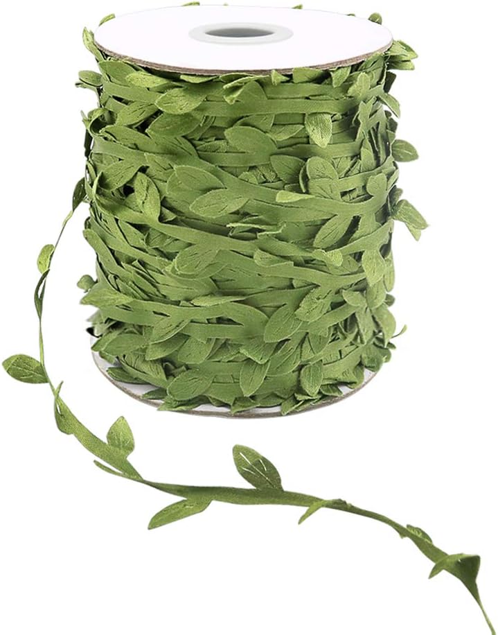 Tenn WellArtificial Leaf Vine Ribbon, 100M Garland Fake Vines for Room Decor Wedding, Party, Garden, Wall Decor (Green)